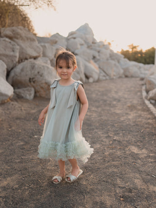 Ruffle Tulle Dress Sage Green