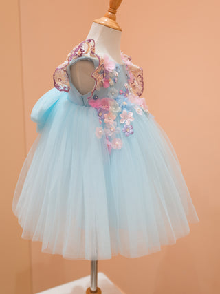 Ethereal Bloom soft pastel blue with floral accents