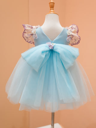 Ethereal Bloom soft pastel blue with floral accents
