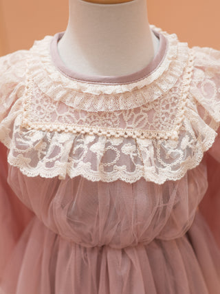 Vintage Angel dress soft pink with lace