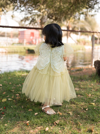Sparkling Back Butterfly Dress Green