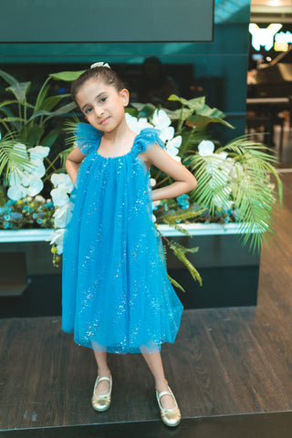 Phoebe Sparkling Fly Sleeve Tulle Dress